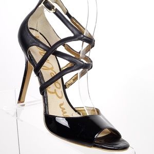 Sam Edelman Aeryn Sandal Size 7.5 Black Patent Lea